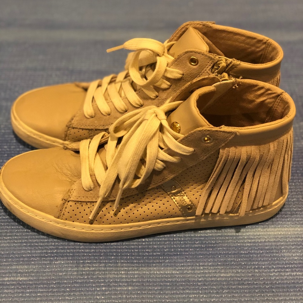 High top fringe sneakers!!